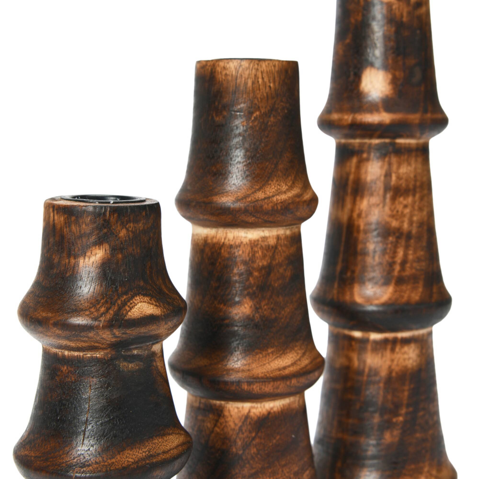 Hello Honey® Wooden Waves Taper Candle Holder Set
